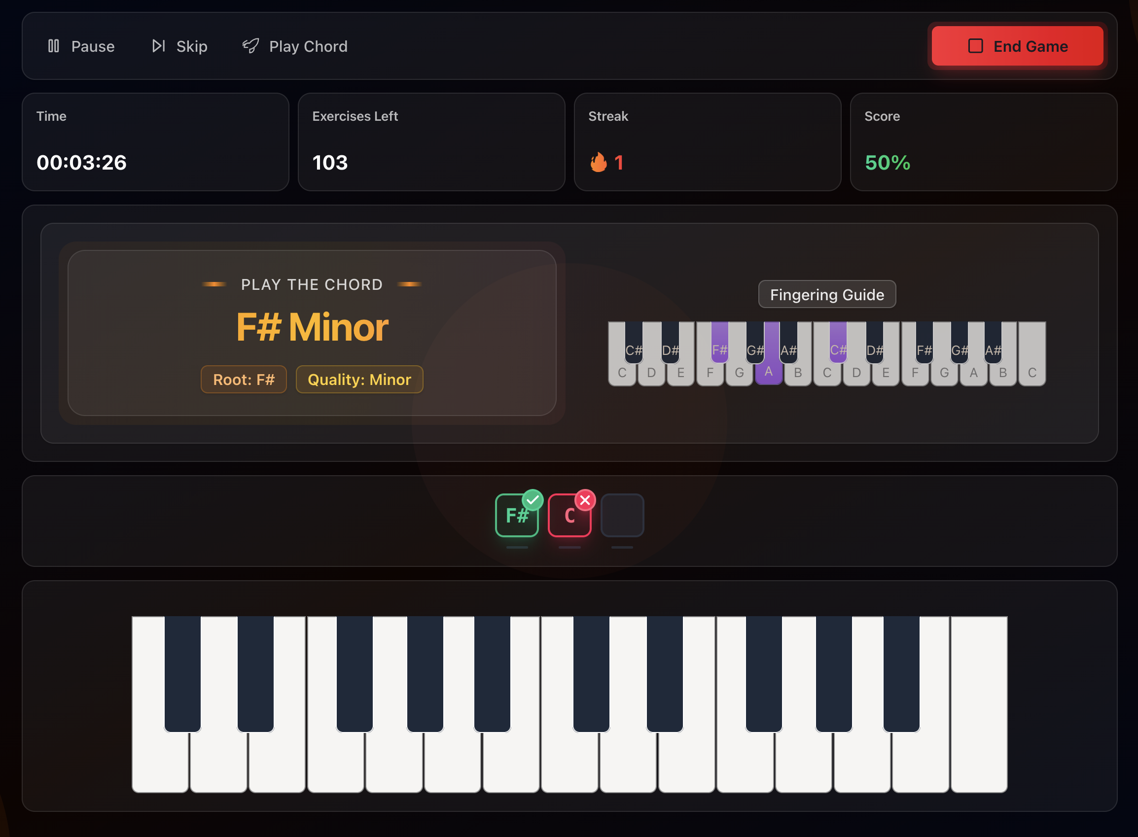 Chord Dictation Training